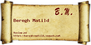Beregh Matild névjegykártya